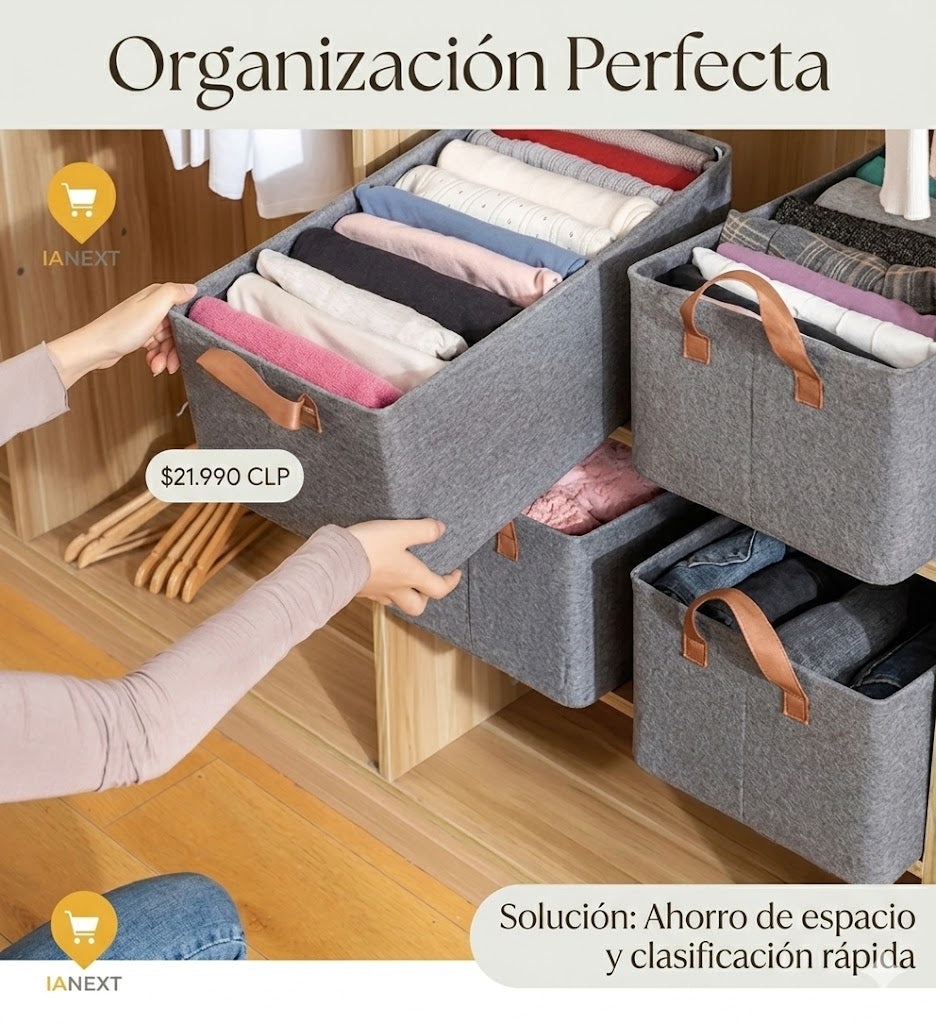 Canasta Caja Organizadora Plegable Ropa