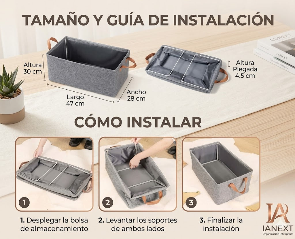 Canasta Caja Organizadora Plegable Ropa